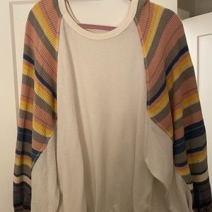 Free people multi colored thermal sweater